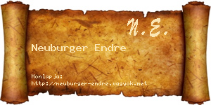 Neuburger Endre névjegykártya